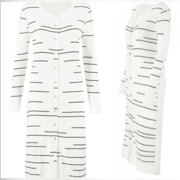 Cabi Style #5638 Dashes Sweater Long Duster Ribbed Size M EUC Item# AM - Picture 4 of 10